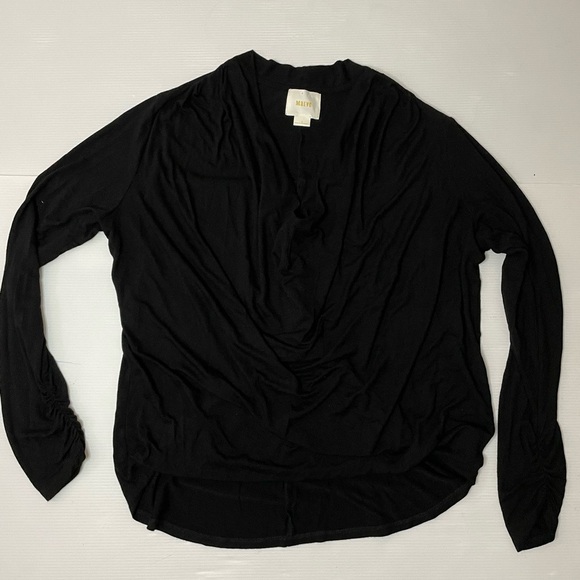 Anthropologie Maeve Melissa Draped Top Black Size Small - Picture 2 of 9